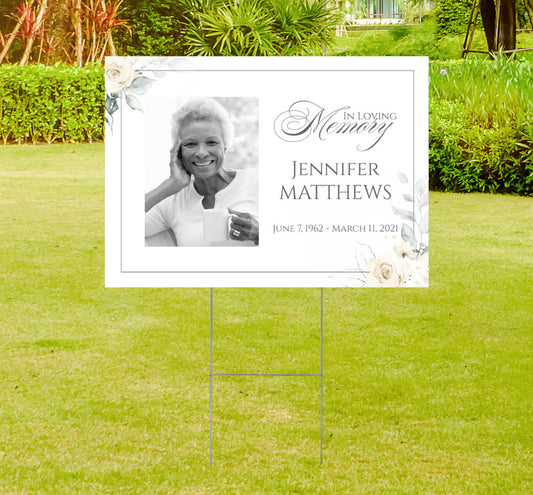 Memorial kit - memorial service yard sign - Premium from River Memorials Urns - Just $10! Shop now at River Memorials - Cremation Urns, Scatter Tubes, & Memorial Jewelry