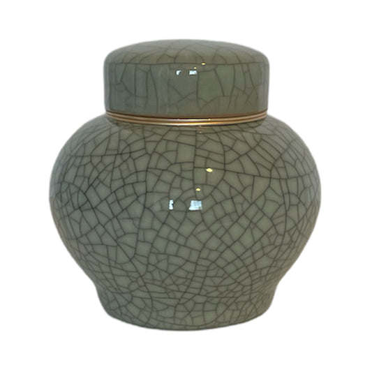Ceramic Memorial Cremation Urn with Metal Lids for Human or Pet Ashes (Green) - Premium  from River Memorials - Just $49.99! Shop now at River Memorials - Cremation Urns, Scatter Tubes, & Memorial Jewelry
