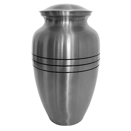 Silver Brass Metal Memorial Funeral Cremation Urn for Adult Human Ash 10" High - Premium from River Memorials - Just $129.95! Shop now at River Memorials - Cremation Urns, Scatter Tubes, & Memorial Jewelry