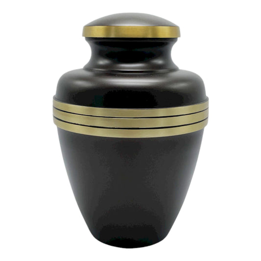 Brown Aluminum Metal Memorial Funeral Cremation Urn for Adult Human Ash 10" - Premium from River Memorials - Just $129.95! Shop now at River Memorials - Cremation Urns, Scatter Tubes, & Memorial Jewelry