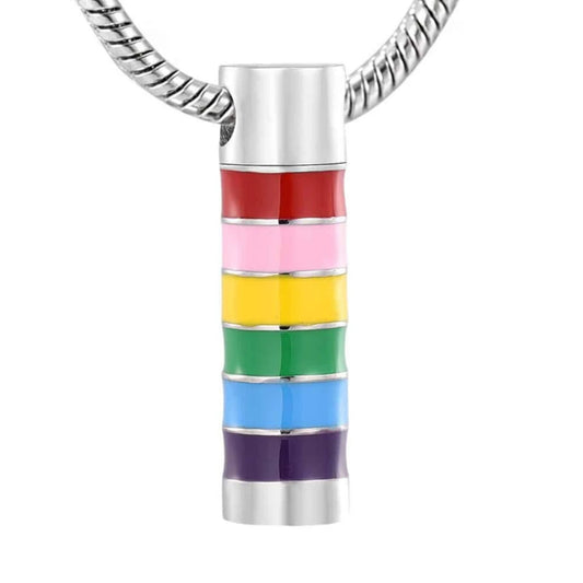 Rainbow Urn Pendant Necklace for Memorial Cremation Ashes Keepsake - Premium from River Memorials - Just $24.95! Shop now at River Memorials - Cremation Urns, Scatter Tubes, & Memorial Jewelry