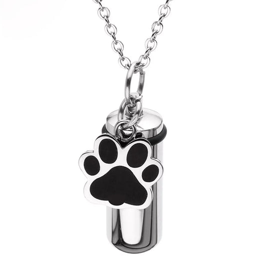 Pet Paw Urn Pendant Necklace for Memorial Cremation Ashes Keepsake - Premium from River Memorials - Just $24.95! Shop now at River Memorials - Cremation Urns, Scatter Tubes, & Memorial Jewelry