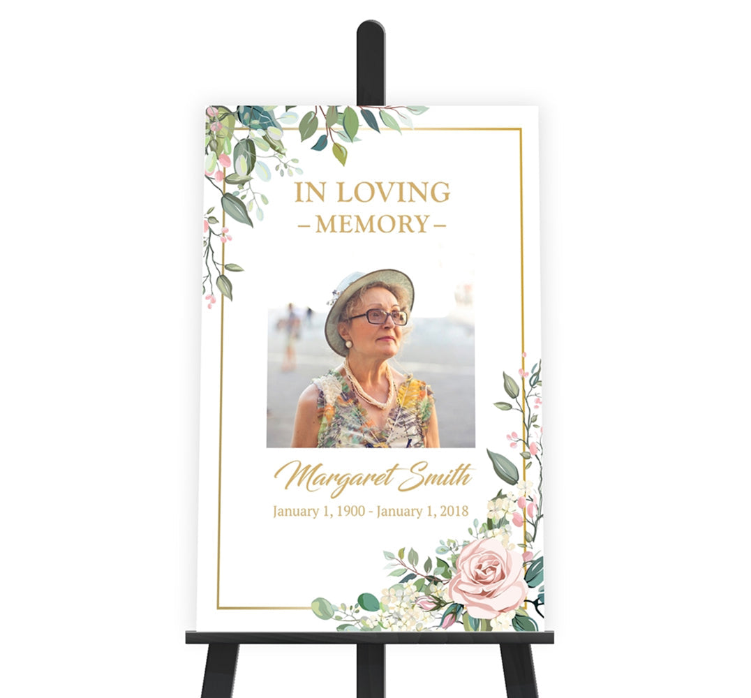 Funeral Program & Memorial Service Poster with Optional Stand - Funeral Memorial Kit - Premium  from River Memorials Urns - Just $0! Shop now at River Memorials - Cremation Urns, Scatter Tubes, & Memorial Jewelry