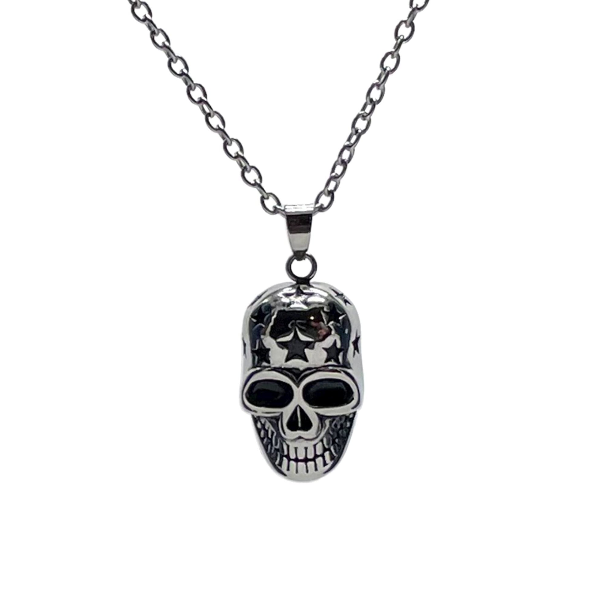 Skull Urn Pendant Necklace for Memorial Cremation Ashes Keepsake