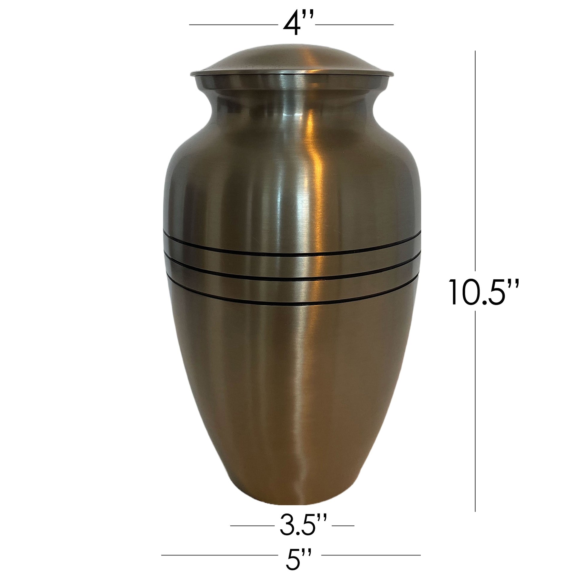 Golden Brass Metal Memorial Funeral Cremation Urn for Adult Human Ash 10" High - Premium  from River Memorials - Just $129.95! Shop now at River Memorials - Cremation Urns, Scatter Tubes, & Memorial Jewelry