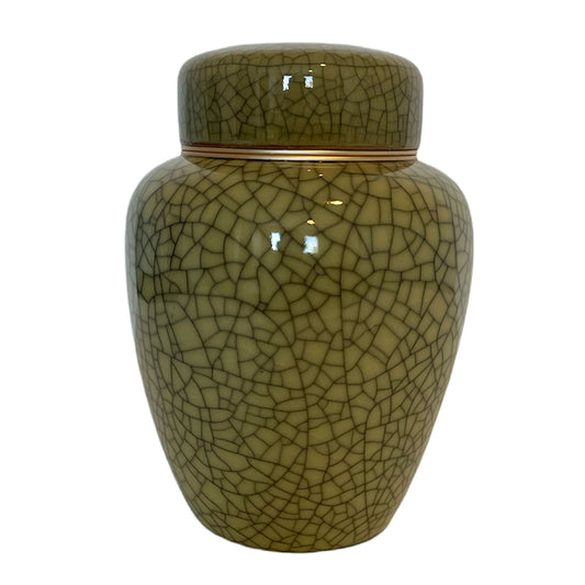 Ceramic Memorial Cremation Urn with Metal Lids for Human or Pet Ashes (Green) - Premium  from River Memorials - Just $49.99! Shop now at River Memorials - Cremation Urns, Scatter Tubes, & Memorial Jewelry
