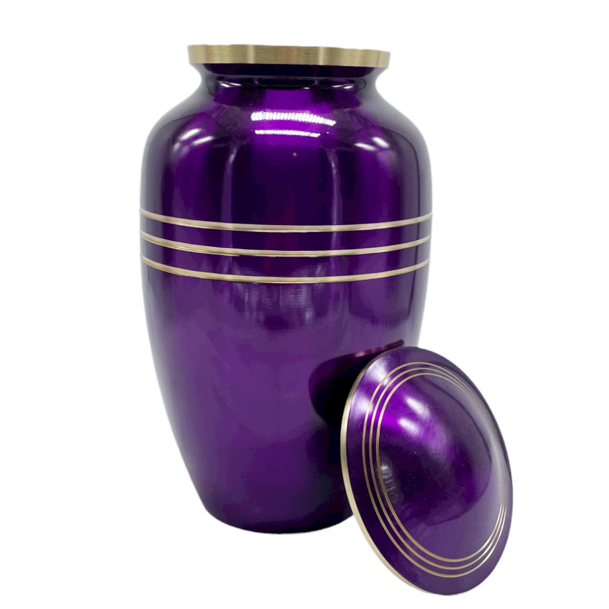 Purple Brass Metal Memorial Funeral Cremation Urn for Adult Human Ash 10" High - Premium  from River Memorials - Just $129.95! Shop now at River Memorials - Cremation Urns, Scatter Tubes, & Memorial Jewelry