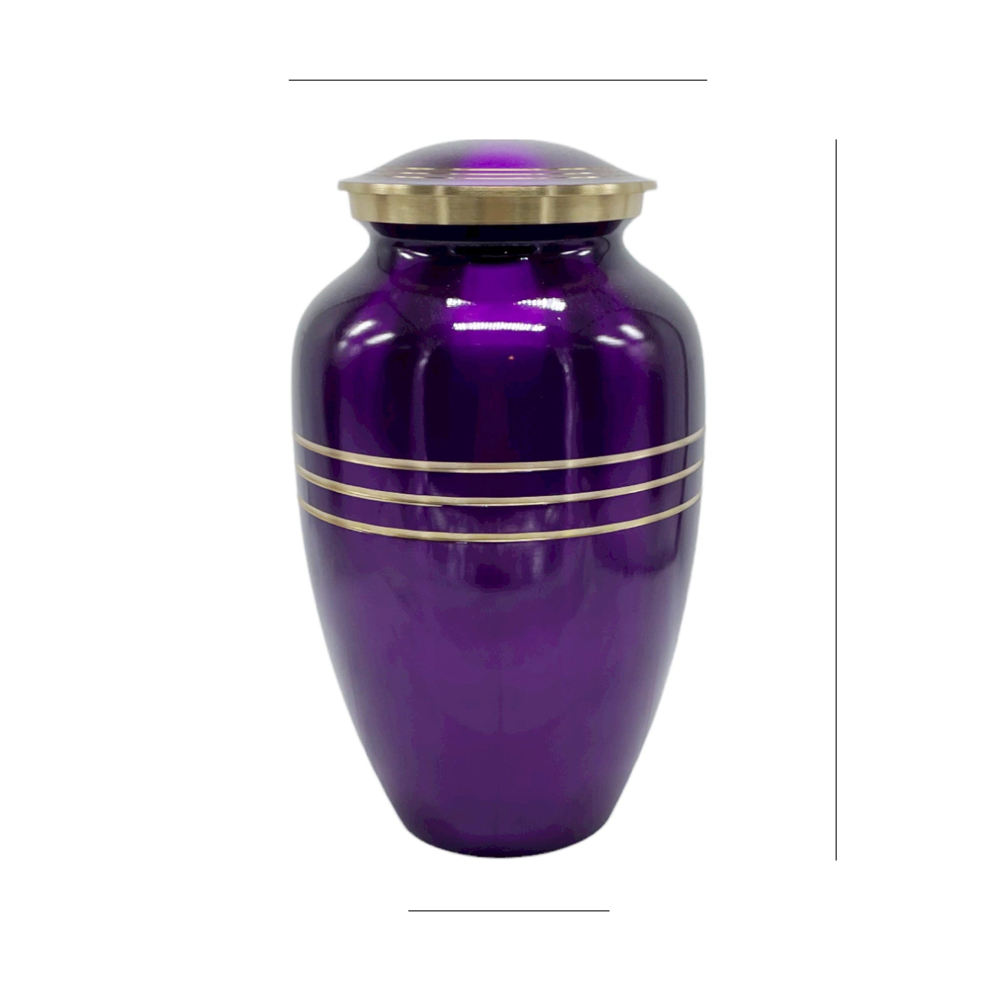 Purple Brass Metal Memorial Funeral Cremation Urn for Adult Human Ash 10" High - Premium  from River Memorials - Just $129.95! Shop now at River Memorials - Cremation Urns, Scatter Tubes, & Memorial Jewelry