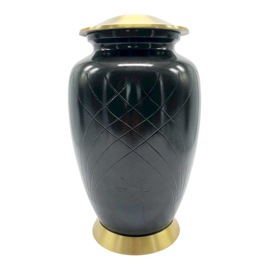 Brown / Gold Metal Memorial Funeral Cremation Urn for Adult Human Ash 10" - Premium  from River Memorials - Just $129.95! Shop now at River Memorials - Cremation Urns, Scatter Tubes, & Memorial Jewelry
