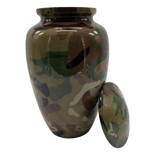 Camouflage Metal Memorial Funeral Cremation Urn for Adult Human Ash 10" - Premium  from River Memorials - Just $129.95! Shop now at River Memorials - Cremation Urns, Scatter Tubes, & Memorial Jewelry