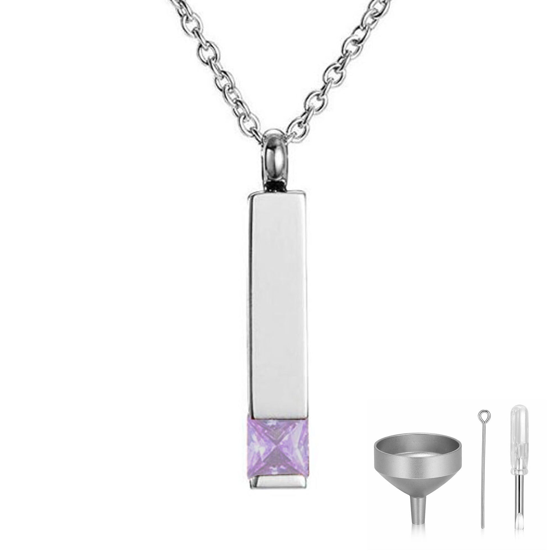 XSMZB Urn Necklace For Ashes - Stainless Steel Cremation Jewelry With Birthstone, Keepsake Memorial Pendant